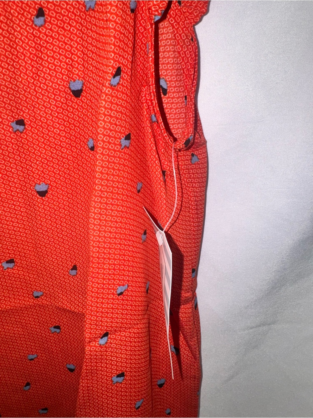 Rust Dot Ruffle-Sleeve Tank Top - Picture 7 of 8